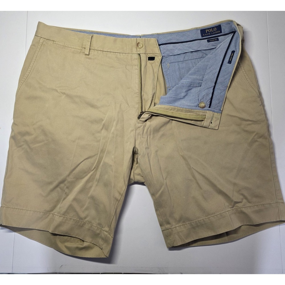 Polo Ralph Lauren Mens Size 40 Tan‎ 100% Pima Cotton Chino Shorts